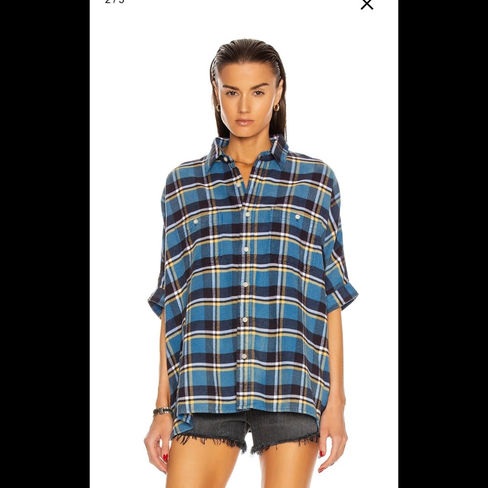 R13 Plaid Oversized Boxy Shirt. Size small